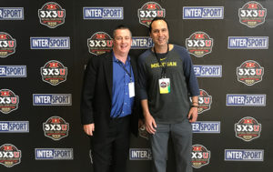 Chris Farrow and Ross Mobile Productions President, Mitch Rubenstein are backstage at the 3x3 tournament packaged by Ross MP